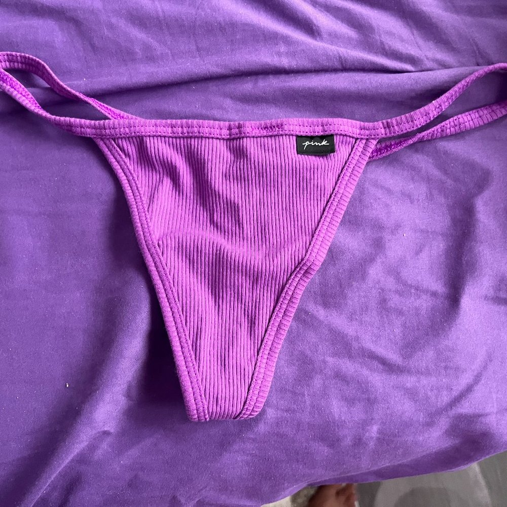Victoria's Secret PINK: BNWT, V-String Panty, Color: Purple, Size: Med